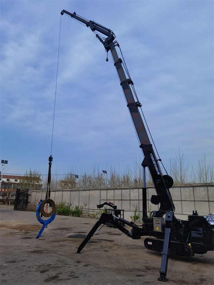 1 Ton 3 Ton 5 Ton Spider Crane Mini Crawler Mobile Crane Mini Crawler Crane With Telescopic Boom 4
