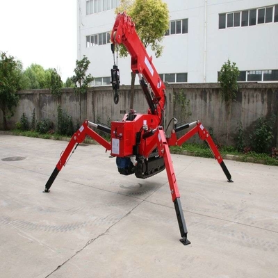 Mini Gasoline Crawler Crane 1ton Cantilever Telescopic Boom With Remote Control