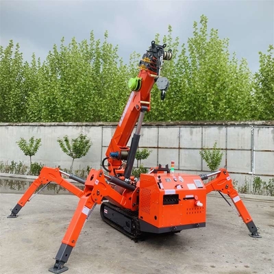360 Degree Rotation Lift Crane Machine 3-12Ton Customized Spider Crawler Crane Remote Control