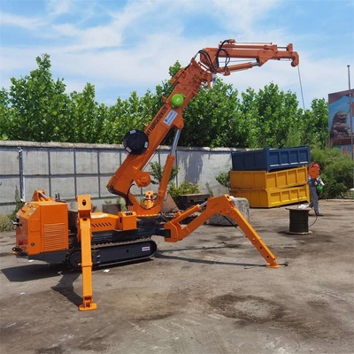 Electric Motor Diesel Engine Tracked Spider Crane Crawler Spider Crane With Fly Jib