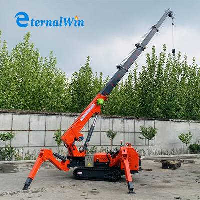 8 Ton Lifting Capacity Spider Crawler Crane In Red For Heavy Lifting Needs