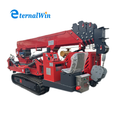 Steel Mini Spider Crane With 12Ton Lifting Capacity Telescopic Boom Electric / Diesel Power
