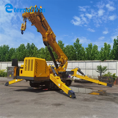 Telescopic Mini Spider Crane Steel 3-12 Ton Lifting Capacity In Yellow / Red Or Green