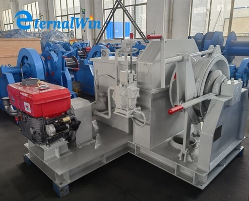 Marine Diesel Engine Hydraulic Single Gypsy Anchor Windlass 34mm Chain