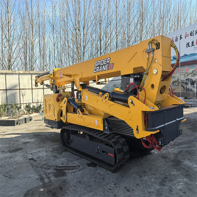 Yellow Spider Crawler Crane 12 Ton Electric And Diesel Power Lifting Capacity