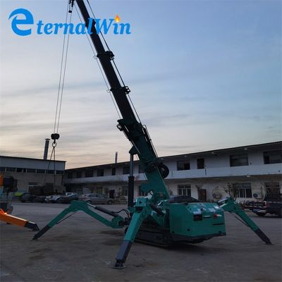 Yellow / Red / Blue / Black Or Green Spider Crane With Steel And 1.2 Ton Lifting Capacity