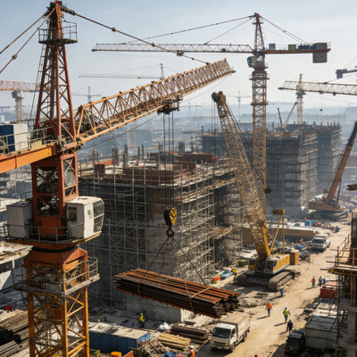 Trolley Speed 0-40 Mmin Tower Crane Featuring Mast Section Dimension 2x2x3m and Main Material 160x16mm Angle Steel  for Heavy Lifting