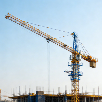 30 KW Motor Power Heavy Duty Tower Crane Offering Remote Control and Cabin Control Providing Performance in Construction
